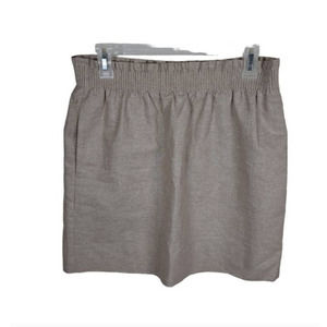 J. Crew Women 6 Tan Metallic "Sidewalk" Paperbag Waist Stretch Lined Mini Skirt